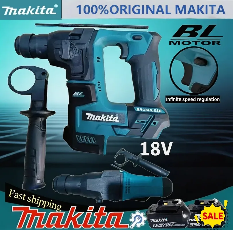 Brushless Cordless Electric Drill 18V - Makita 18V draadloze elektrische boorhamer met