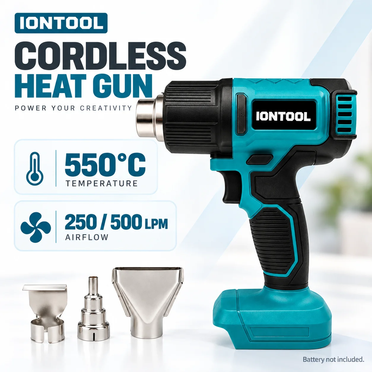 Cordless Heat Gun For Shrink Tubing - IONTOOL Duurzame Draadloze Heteluchtpistool 550 ℃