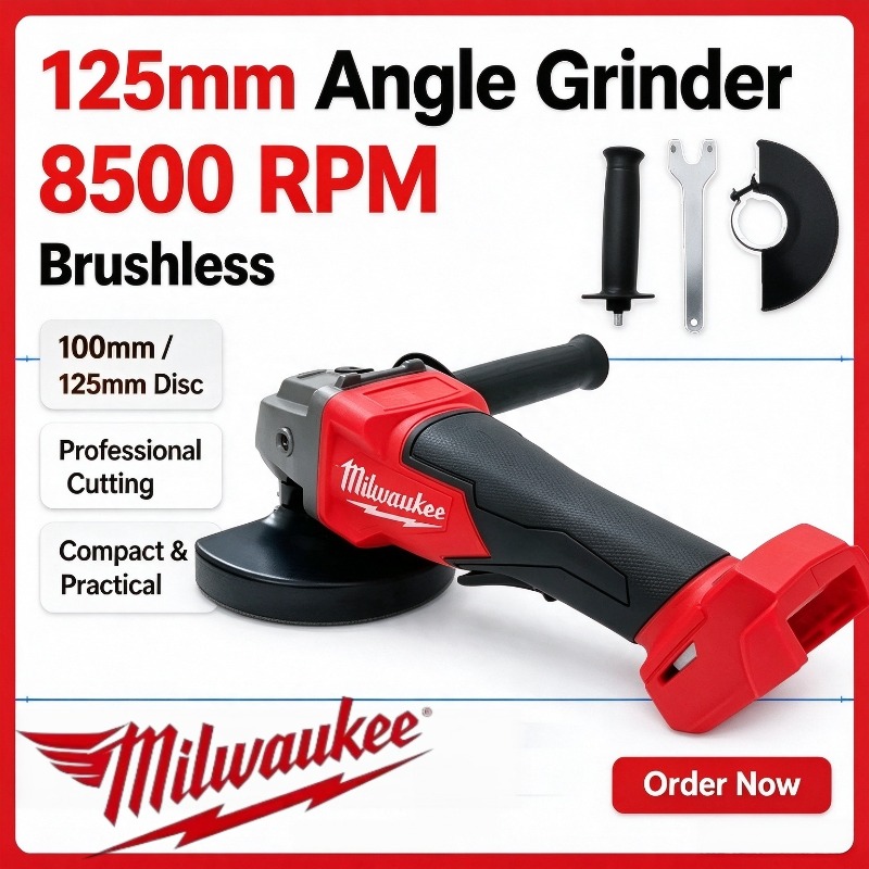 Brushless Angle Grinder Battery Powered - Milwaukee 125 mm borstelloze haakse slijpmachine,