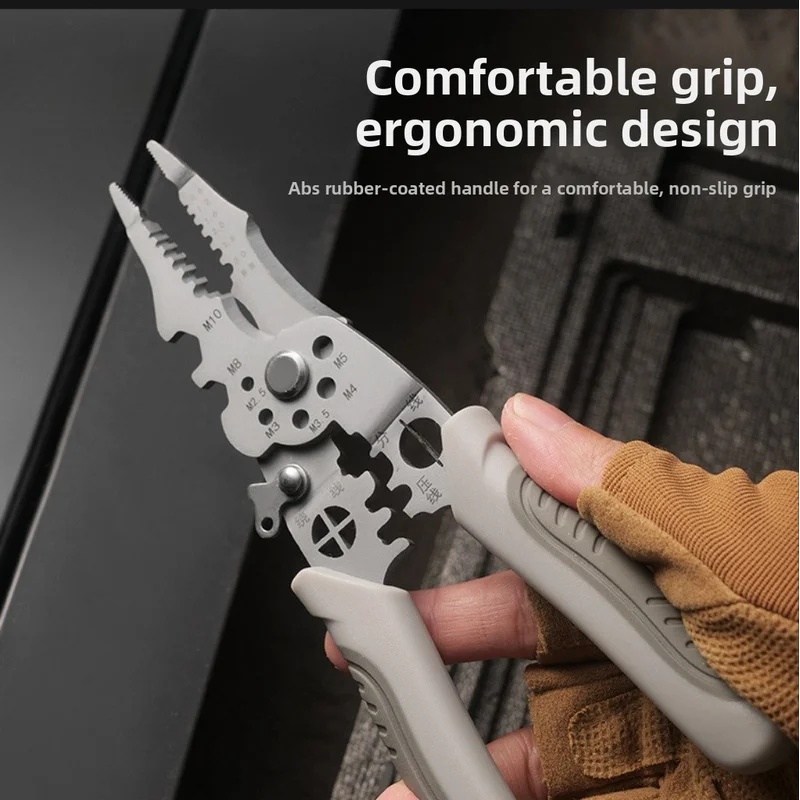 Automatic Wire Stripper Cutter - 8,5 inch zware draadstripper, multifunctionele roestvrijstalen