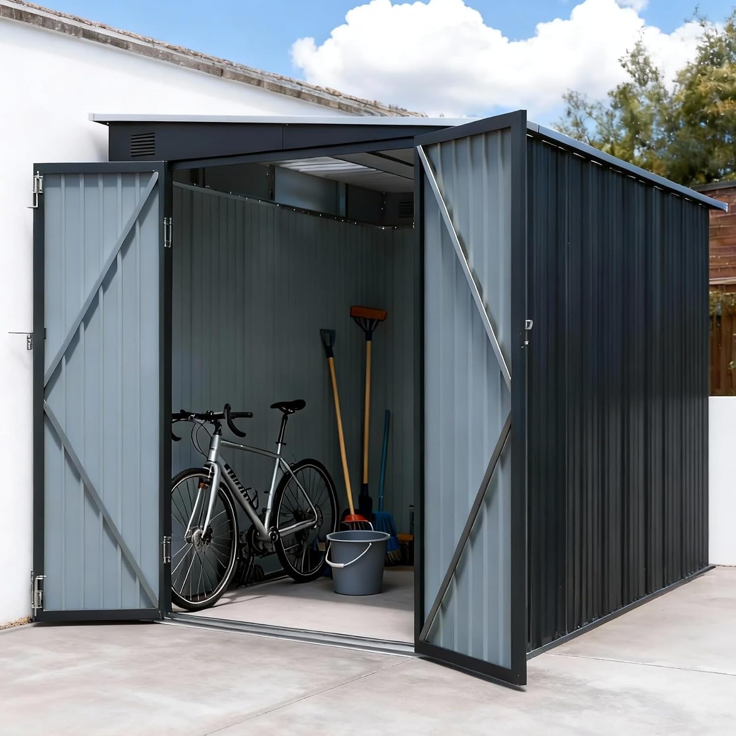 6x8 FT metalen schuur met dubb - Garden Tools recensie en prijs