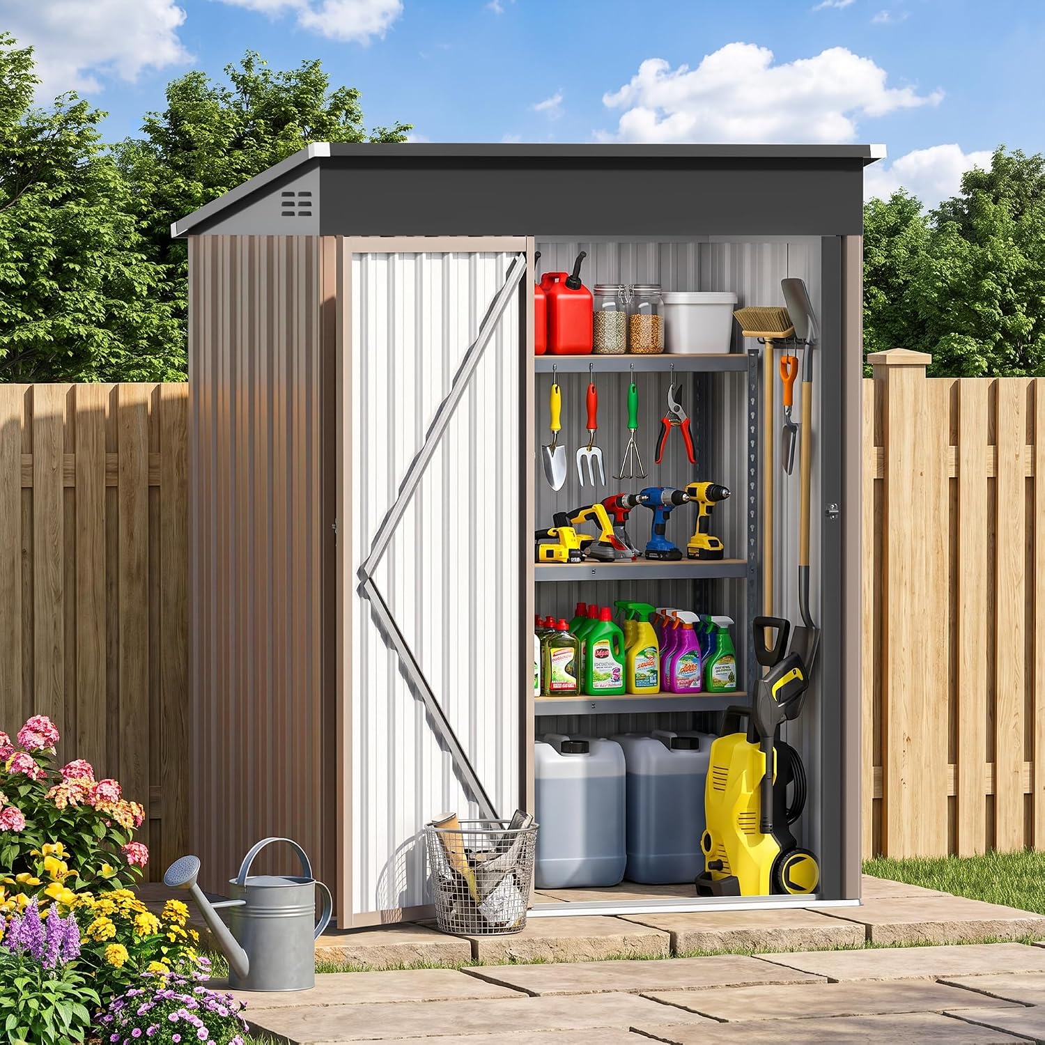 5x3FT metalen opslagruimte met - Garden Tools recensie en prijs