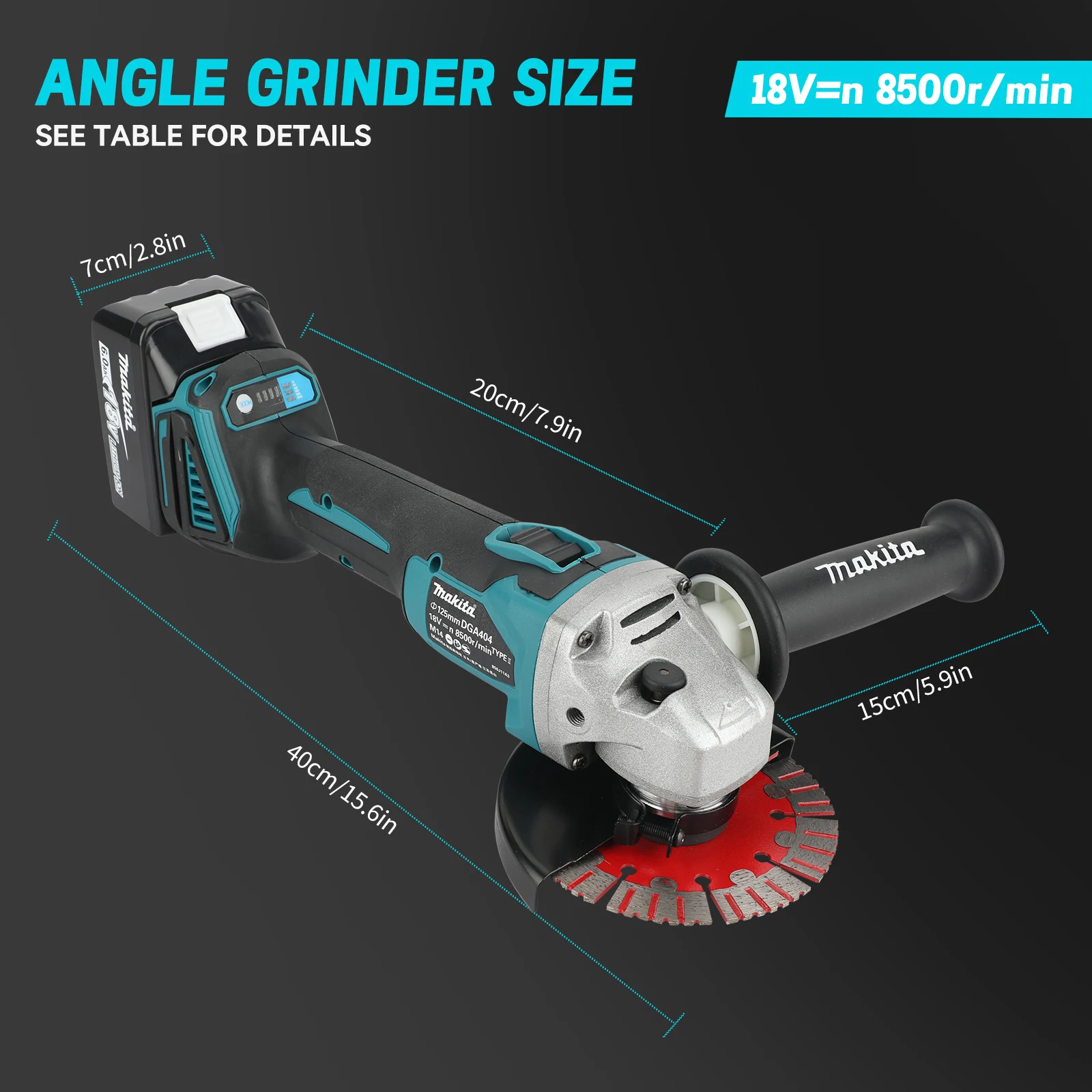 Voor Makita 18V accupennen DGA - Brushless Angle Grinder Battery Powered recensie en prijs