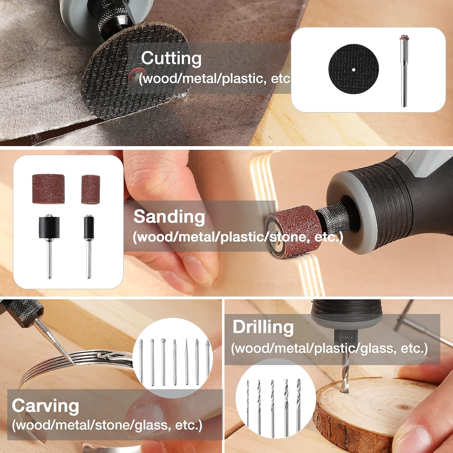 Draadloze roterende gereedscha - Cordless Rotary Tool Kit Accessories recensie en prijs