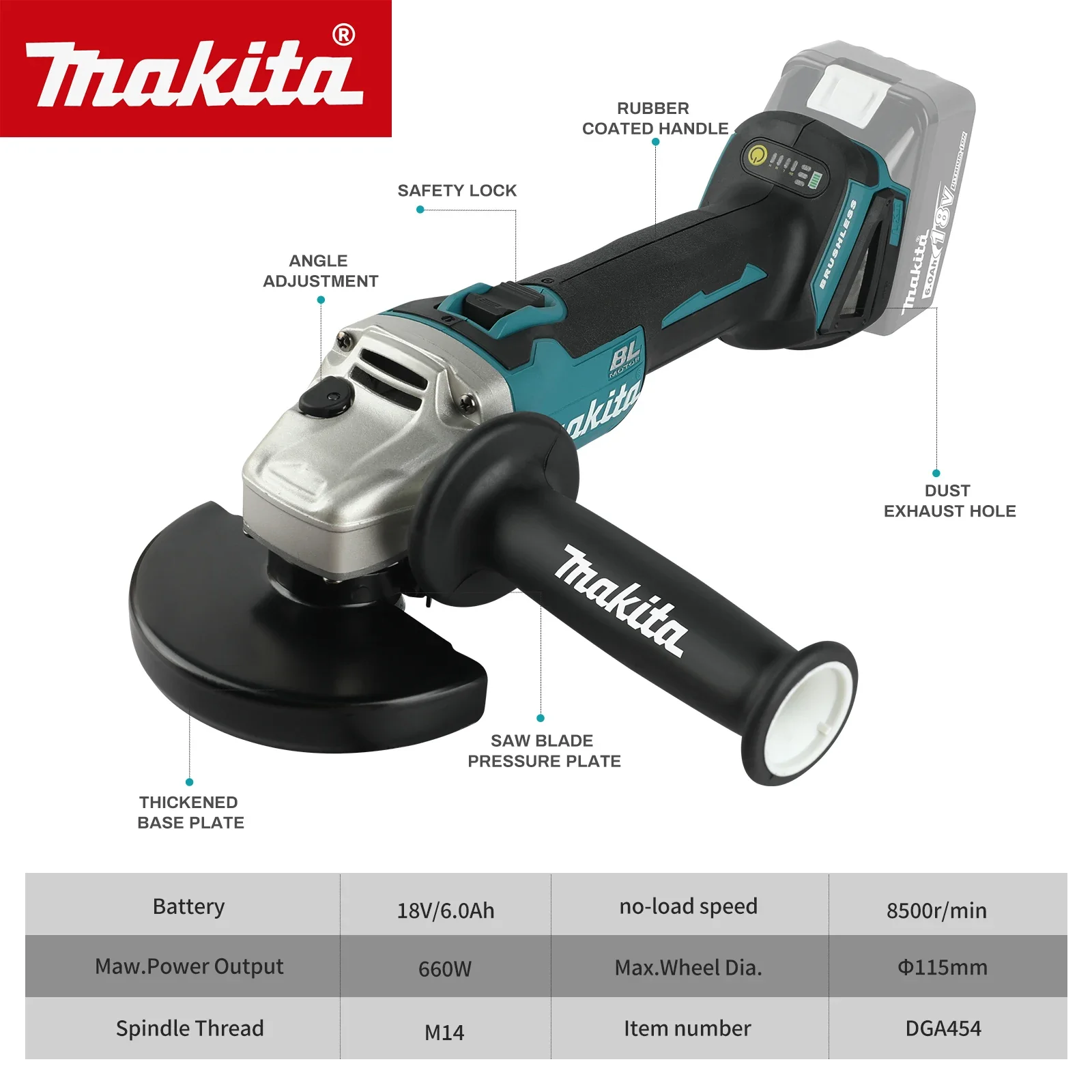 Borstelloze Lithium Elektrisch - Brushless Angle Grinder Battery Powered recensie en prijs