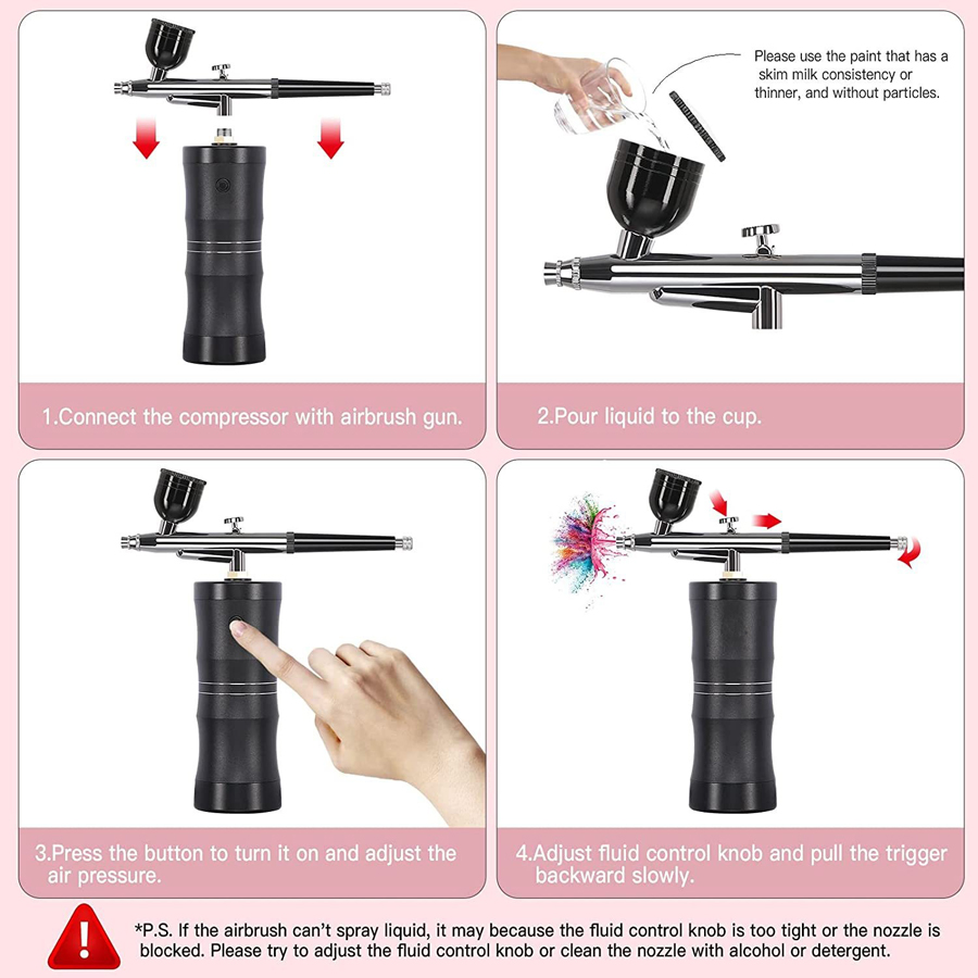 Draagbare airbrushset met comp - Airbrush Kit With Mini Compressor recensie en prijs